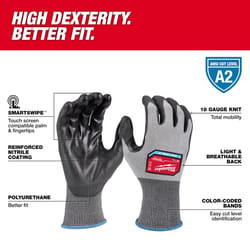 Milwaukee Cut Level 2 High Dexterity Polyurethane Dipped Gloves Gray XL 1 pair