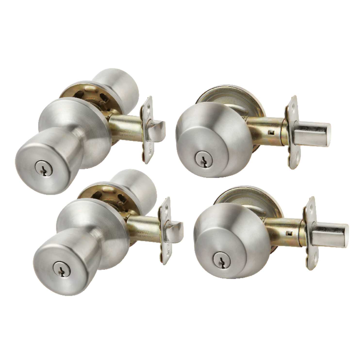 Ace Tulip Satin Stainless Steel Steel Double Entry Door Kit ANSI Grade 3 13/4 in. Ace Hardware