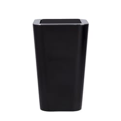 Wenko Candy 1.6 gal Black Plastic Swing Cover Wastebasket