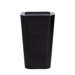 Wenko Candy 1.6 gal Black Plastic Swing Cover Wastebasket