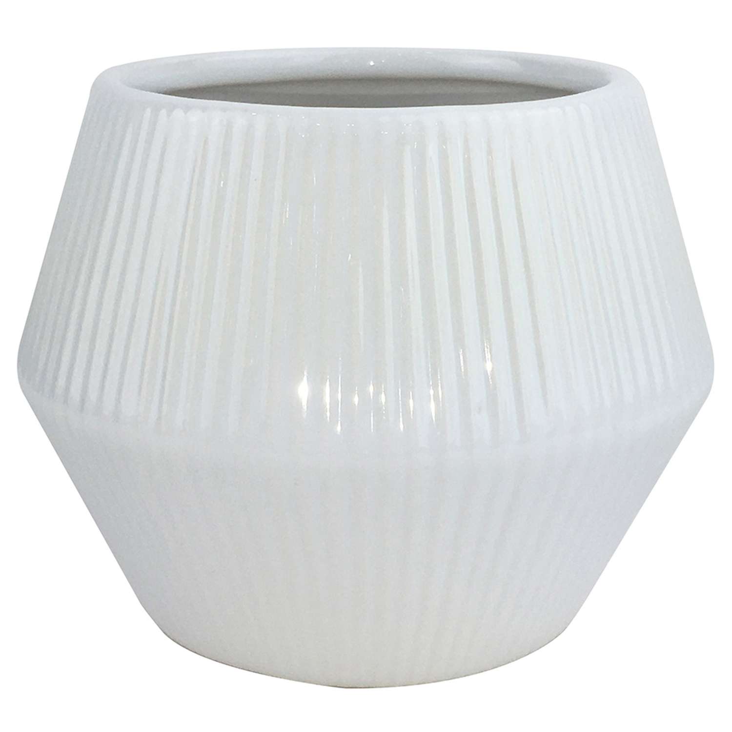 Trendspot Rena 8 in. D Ceramic Planter White Ace Hardware