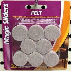 Magic Sliders Felt Self Adhesive Protective Pads Oatmeal Round 1 in. W X 1 in. L 32 pk