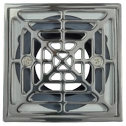 Sioux Chief 4-5/8 in. Chrome Square Steel Cast Ring/Strainer