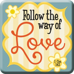 Oak Patch Gifts Retro Kitchen Follow Way of Love Magnet Ceramic 1 pk