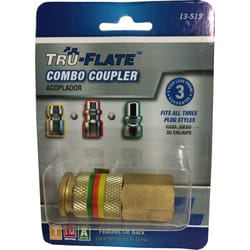 Tru-Flate Combo Coupler Brass Universal Coupler 1/4 Female 1 pc