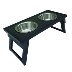 DogiPot Espresso Stainless Steel Elevated Pet Feeder For Dog