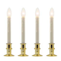 Celestial Lights Brass no scent Scent LED REMOTE Battery Operated Taper Candle