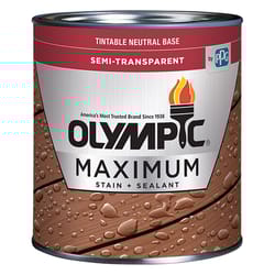 Olympic Maximum Semi-Transparent Satin Neutral Tint Base Oil Modified Urethane Stain and Sealer 1 ga