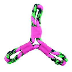 Boss Pet Pet Park Blvd Pink Woven Paracord Twisted Tri Flyer with Rope 1 pk