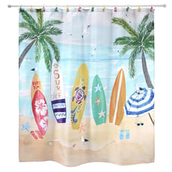 Avanti Linens Surf Time 72 in. H X 72 in. W Multicolored Coastal/Tropical Shower Curtain Polyester