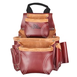 CLC Signature Elite 3 pocket Leather Heavy Duty Tool and Nail Belt 11 in. L X 17 in. H Brown