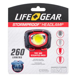 Life+Gear Storm Proof 260 lm Black/Red LED Head Lamp AAA Battery