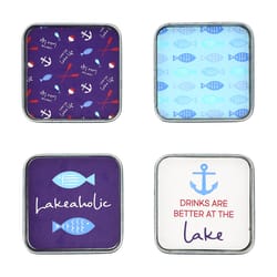 Pavilion We People Assorted Metal Coaster Set