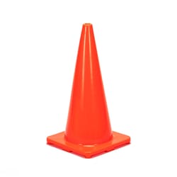 Home Plus Orange Safety Cone 28 in. H X 14.5 in. W