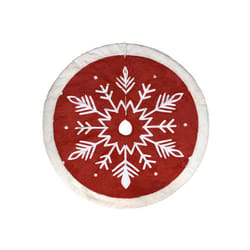 Celebrations Home Red/White Scandinavian Snowflake Tree Skirt Indoor Christmas Decor 28 in.