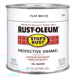 Rust-Oleum  Stops Rust  Flat  White  Oil-Based  Alkyd  Protective Enamel  0.5 pt. 