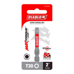 Diablo Torx #30 X 2 in. L Driver Bit Black Oxide 1 pc