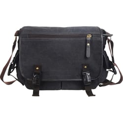 Mad Man Black Slick Messenger Bag 12.5 in. H X 12.25 in. W