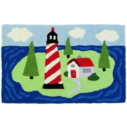 Jellybean 20 in. W X 30 in. L Multi-Color Island Lighthouse Polyester Door Mat