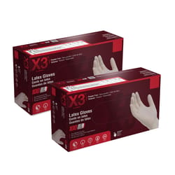 X3 Latex Disposable Gloves Medium Ivory Powder Free 100 pk