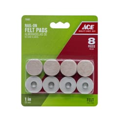 Ace Beige 1 in. Tap-On Felt/Plastic Cushioned Glide 8 pk