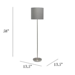 Simple Designs 58 in. Gray Floor Lamp