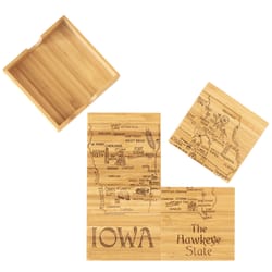 Totally Bamboo Black/Natural Bamboo Coaster Puzzle Set