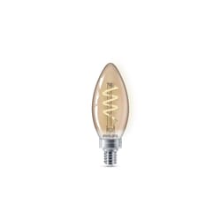 Philips B11 E12 (Candelabra) LED Bulb Amber 25 Watt Equivalence 2 pk