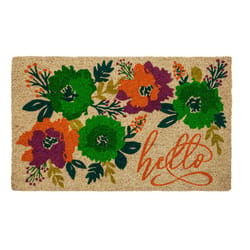 Entryways 17 in. W X 28 in. L Multicolored Unique Blooms Coir Door Mat