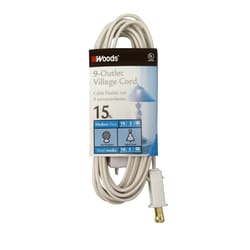 Woods Indoor 15 ft. L White Extension Cord with Switch 18/2