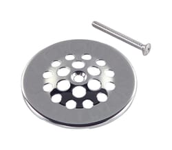 Danco 3-3/8 in. Chrome Round Brass Screw In Shower Drain Cover