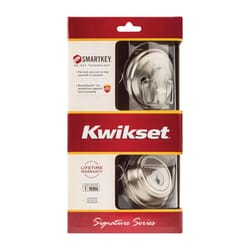 Kwikset SmartKey Satin Nickel Metal Deadbolt