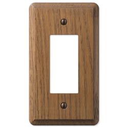 Amerelle Contemporary Brown 1 gang Oak Wood Decorator Wall Plate 1 pk