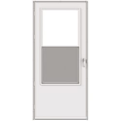 Larson 81 in. H X 32 in. W Vinyl/Wood White Mid-View Reversible Self-Storing Storm Door