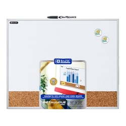 Bazic Products 16 in. H X 20 in. W Screw-Mounted Magnetic Dry Erase/Cork Board Combo