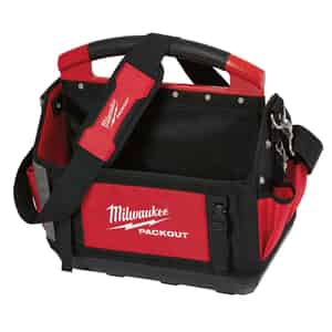 Milwaukee  PACKOUT  11 in. W x 17 in. H Polyester  Tool Tote  31 pocket Black/Red  1 pc. 