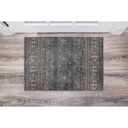 Linon Home Decor Ladwik 2 ft. W X 3 ft. L Teal Polyester Area Rug