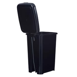 Superio Brand 15 L Black Plastic Slim Pedal Step-On Trash Can