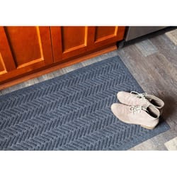 Entryways 22 in. W X 35 in. L Gray Fishbone Polypropylene Door Mat