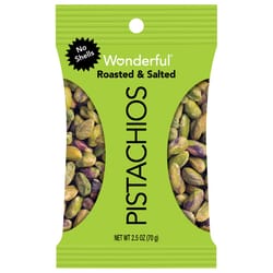 Wonderful No Shell Roasted/Salted Pistachios 2.5 oz Pegged