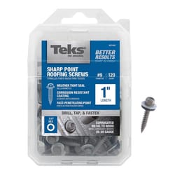 Teks No. 9 in. X 1 in. L Hex Drive Hex Washer Head Fine Roofing Screws