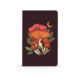 Denik 5 in. W X 8 in. L Sewn Bound Brown Midnight Mushroom Notebook