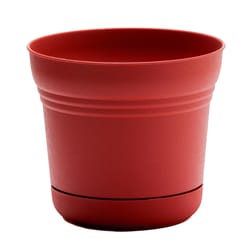 Bloem Saturn 8.5 in. H X 9.75 in. W Plastic Traditional Planter Burnt Red