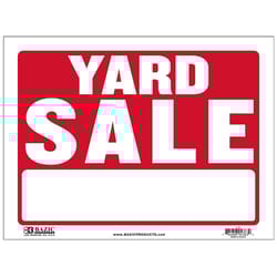 Bazic Products English White Informational Sign 12 in. H X 16 in. W