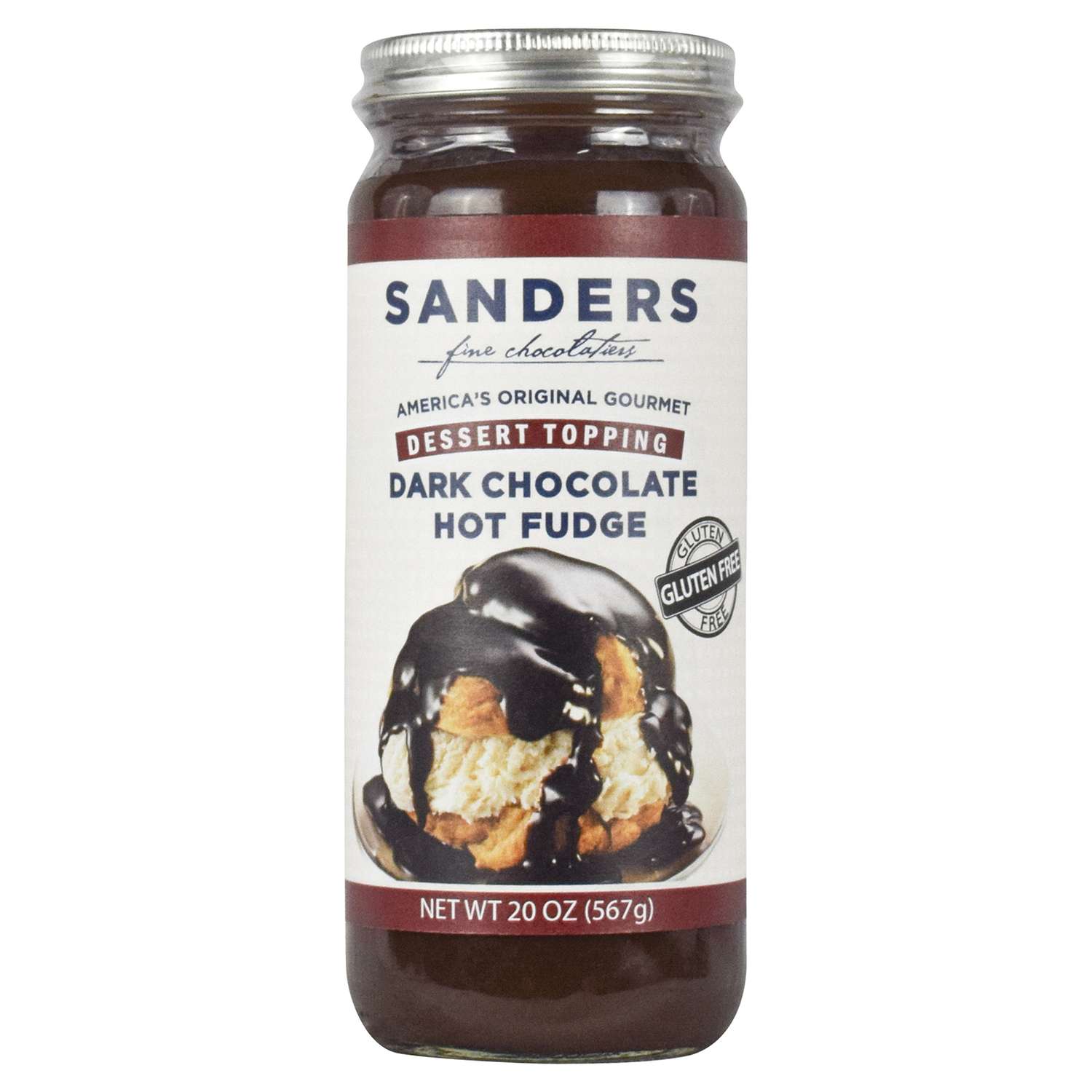 Sanders Fine Chocolatiers Dark Chocolate Dessert Topping 20 oz Jar