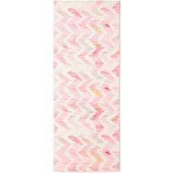Cozy Living 21 in. W X 54 in. L Pink Petals & Blossom Polyester Accent Rug