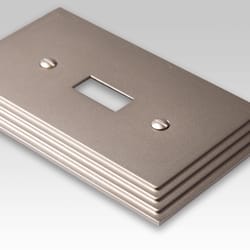 Amerelle Steps Satin Nickel Gray 1 gang Zinc Toggle Wall Plate 1 pk