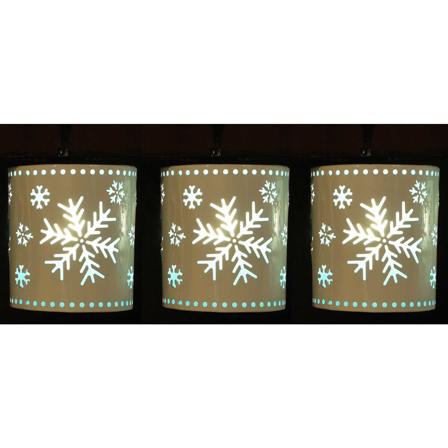 Sienna Snowflake Lantern Christmas Decoration Tan Metal 1 Pk Ace
