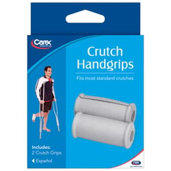 Carex Gray Crutch Handgrips Rubber/Stainless Steel 1.5 in. H X 1.5 in. L