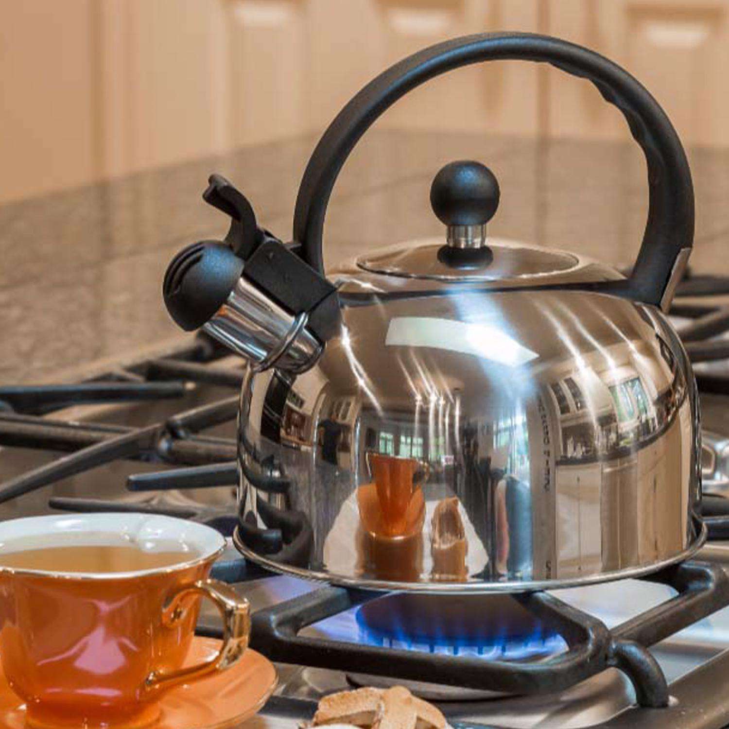 HOME-X Cow Kettle, 2 Quart Whistling Tea Kettle for Gas Top or